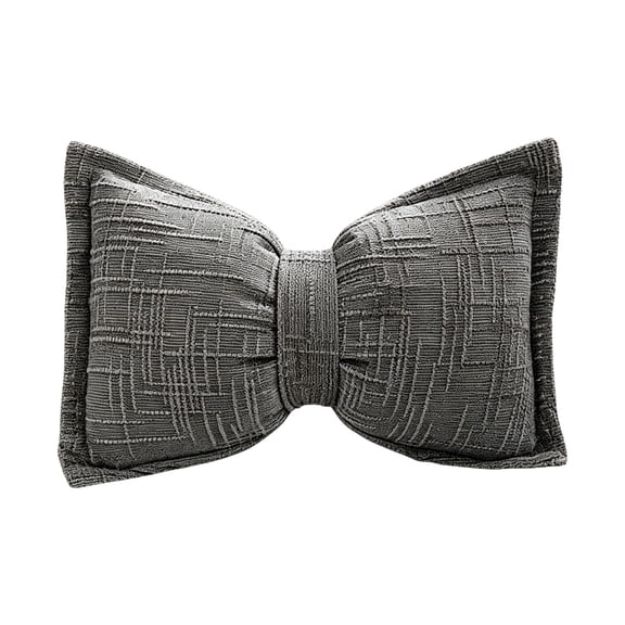 VORJELT Dimensional Bow Pillow - Vintage Texture Sofa Cushion, Scandinavian Design, Soft Decorative Waist Pillow for Living Room & Bedroom, Multi-Scenario Use Dark Gray