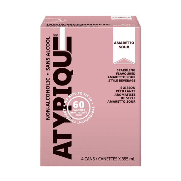 Atypique Amaretto Sour, Mocktails 4 pack of 355 mL