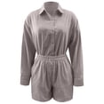 thumbnail image 3 of MAIHAN Women’s 2 Piece Lounge Tracksuit Outfit Sets Summer Loose Fit Long Sleeve Shirt and Elastic Waist Shorts Women 2 Piece Outfits Sets Casual Vacation Outfit Two Piece Outfit, 3 of 4