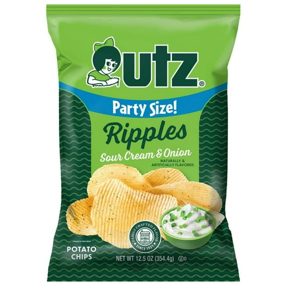 Utz Ripples Sour Cream & Onion Potato Chips 12.5 oz Bag (Pack of 2)