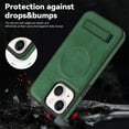 thumbnail image 4 of Magnetic for iPhone 14 Premium PU Leather Case,Built-in Invisible Stand [Compatible with Magsafe] Protective Slim Kickstand Phone Cover Compatible with iPhone 14, Darkgreen, 4 of 10