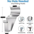 thumbnail image 3 of Vinyl Siding Hooks Hanger (10/15/20 Pack), Heavy Duty Siding Clips for Hanging on Patio, No-Hole Needed Stainless Steel Siding Clips to Decor Wreath Things for Horizontal Vinyl Siding, 3 of 7