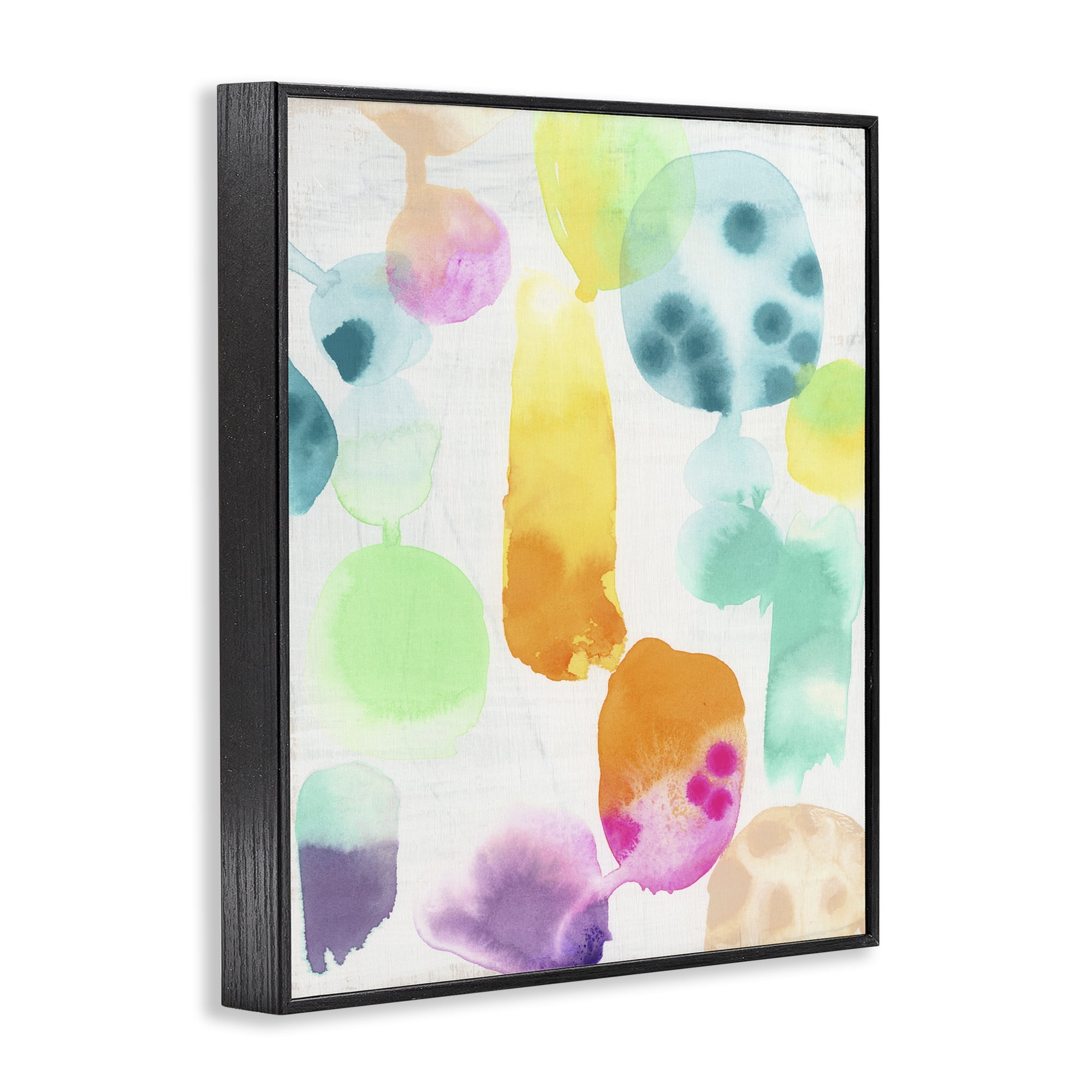 Stupell Industries Pastel Watercolor Pattern Abstract Painting Black Framed Art Print Wall Art, 11 x 14