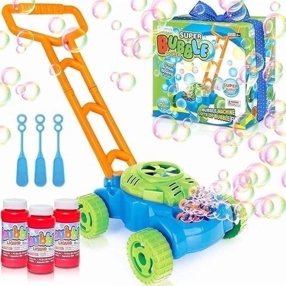ArtCreativity Blue Bubble Lawn Mower, Toddlers, Bubble Solution Included