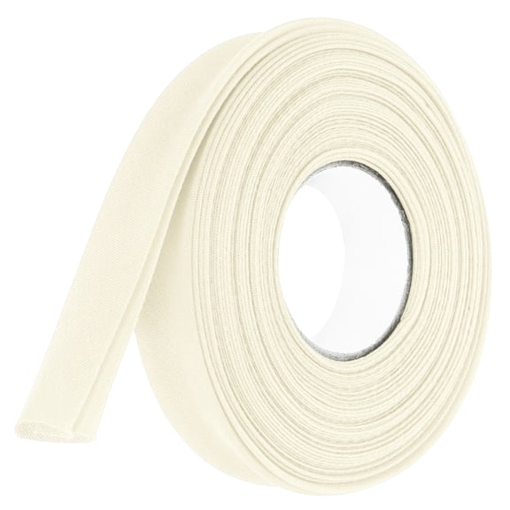 Uxcell 3/4 Inch Double Fold Bias Tape Polyester Continuous Bulk Bias Tape for Sewing Seaming Quilting Hemming Binding Crafts (Beige White 6 Yards)