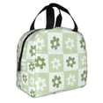 thumbnail image 3 of ZICANCN Insulated Lunch Bag for Women Men, Green Floral Patchwork Plaid Reusable Cute Lunch Bags for Picnic School Work Office, 3 of 8