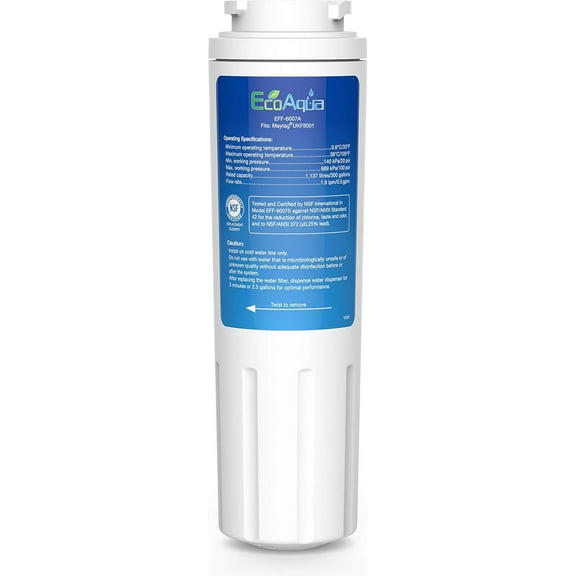 EcoAqua Replacement Filter, Compatible with Maytag UKF8001, EDR4RXD1, Whirlpool 4396395, Puriclean II, Kenmore 46-9006, Everydrop Filter 4, Viking RWFFR Refrigerator Water Filter