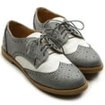 thumbnail image 3 of Ollio Women's Flat Shoes Wingtip Lace Up Two Tone Oxfords M2913, 3 of 5