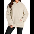 thumbnail image 1 of Sudadera Informal de Larga con Capucha para Mujer, Jersey de y Otoño con Bolsillos. Albaricoque XL, 1 of 9