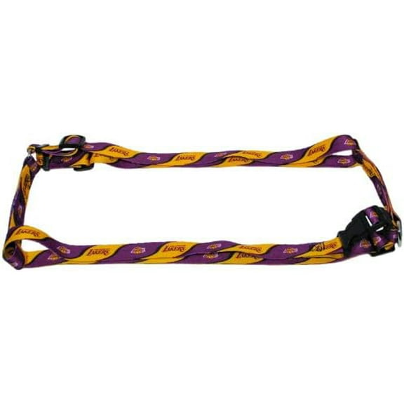 NO TAG SPECIAL: Los Angeles Basketball Lakers Extra Small XS 5/8 Inch Wide Adjustable Dog Harness 8" - 14"