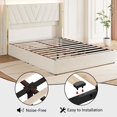 thumbnail image 4 of EDTara Upholstered LED Bed Frame, Queen Size Bed Frame with Led Lights Upholstered Velvet Platform Bed Frame, 4 of 8