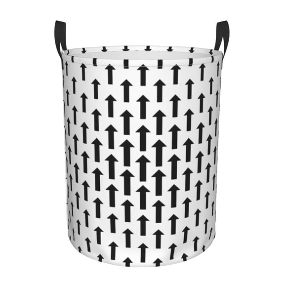 DouZhe Waterproof Collapsible Large Laundry Baskets, Arrow Up Symbol Prints Circular Hamper with Handles