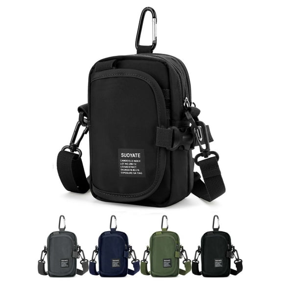 Luxtrada Fanny Pack Waist Bag Sling Bag Men Crossbody Hip Belt Pouch Pocket Travel Sport Bum (Black)