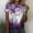 A02728-Purple, variant on CALAFEBILA Plus Size Tshirts Women Womens Plus Size T-Shirts,Ladies Fashion Floral Print T-shirt Summer Short Sleeve Crew Neck Women's Tops