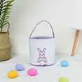thumbnail image 3 of Moyic Bolsa de conejito de gran capacidad, resistente al desgaste, cesta de Pascua, cubos de vacaciones, decoraciones, bolsas con asa de cubo Almacenamiento y organización del hogar Raya Púrpura, 3 of 6