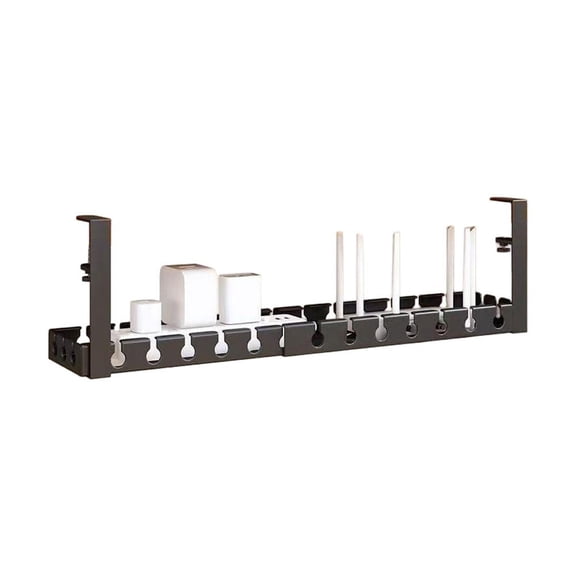 Extendable Under Desk Cable Management Tray Metal Cable Management Under Desk - Cord Management with Clamp Cable Tray Power Strip Cord Holder for Piano Stand, Wire Cable