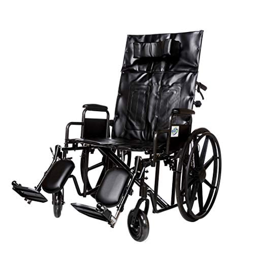 Recliner Folding Wheelchair Lightweight Full Arm Detachable Padded Flip