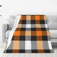 thumbnail image 4 of Salouo Orange Plaid Print Bed Blankets,Flannel Blanket Comfortable Air Conditioning Blanket Lightweight Blanket for Sofa Bed Travel & Couch -60"x50", 4 of 8