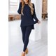 thumbnail image 5 of Conjunto de Lounge para Mujer de 2 Piezas PRETTYGARDEN Azul Marino Talle Grande, 5 of 8