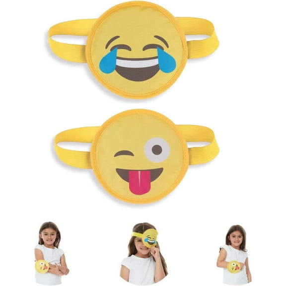 FOMI Kids Hot Cold Gel Ice Packs  2 Pack  Multi-Use Fun Emoji Designed Wrap for Head, Eyes, Elbow, Wrist, Ankle, Knee  Pain Relief for Children Boo Boos, Fever, Sinus, Headache  Reusable Compress