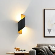Modern LED Outdoor Wall Sconces, IP65 Waterproof Indoor Wall Lights Fixture for Bedroom Garden Black Gold