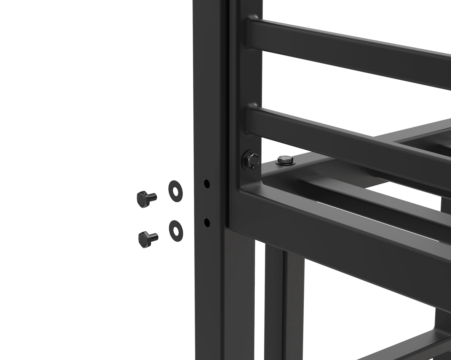 Twin Over Twin Metal Bunk Bed with Ladder, Low Profile Bunk Bed Frame, Sturdy Steel Construction with Full Length Guardrail for Bedroom, Guest Room, Black