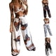 thumbnail image 4 of Conjunto de pantalones anchos de manga larga con estampado de leopardo y cuello en V para mujer, conjunto de 2 piezas, monos brillar Electrónica, 4 of 5