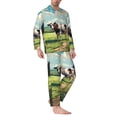 thumbnail image 2 of Fotbe Prairie Pasture Cow Pattern Long Sleeve Pajama Set for Men,Sleepwear Set,2-piece Loungewear Set,Soft PJs Comfy Nightwear with Pockets-Large, 2 of 7