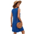 thumbnail image 5 of Fantaslook Dressy Tank Dress for Women V Neck Button Dresses Floral Beach Sundress with Pockets, 5 of 9