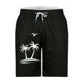 thumbnail image 4 of Busydd Mens Shorts Trendy Hawaiian Print Beach Shorts for Men Casual Baggy Elastic Waist Drawstring Swim Shorts Knee Length Summer Shorts with Pockets, 4 of 4