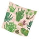 thumbnail image 5 of 1 mantel de lino con estampado de plantas tropicales verdes, estilo pastoral. Cuadrado-5, 5 of 9