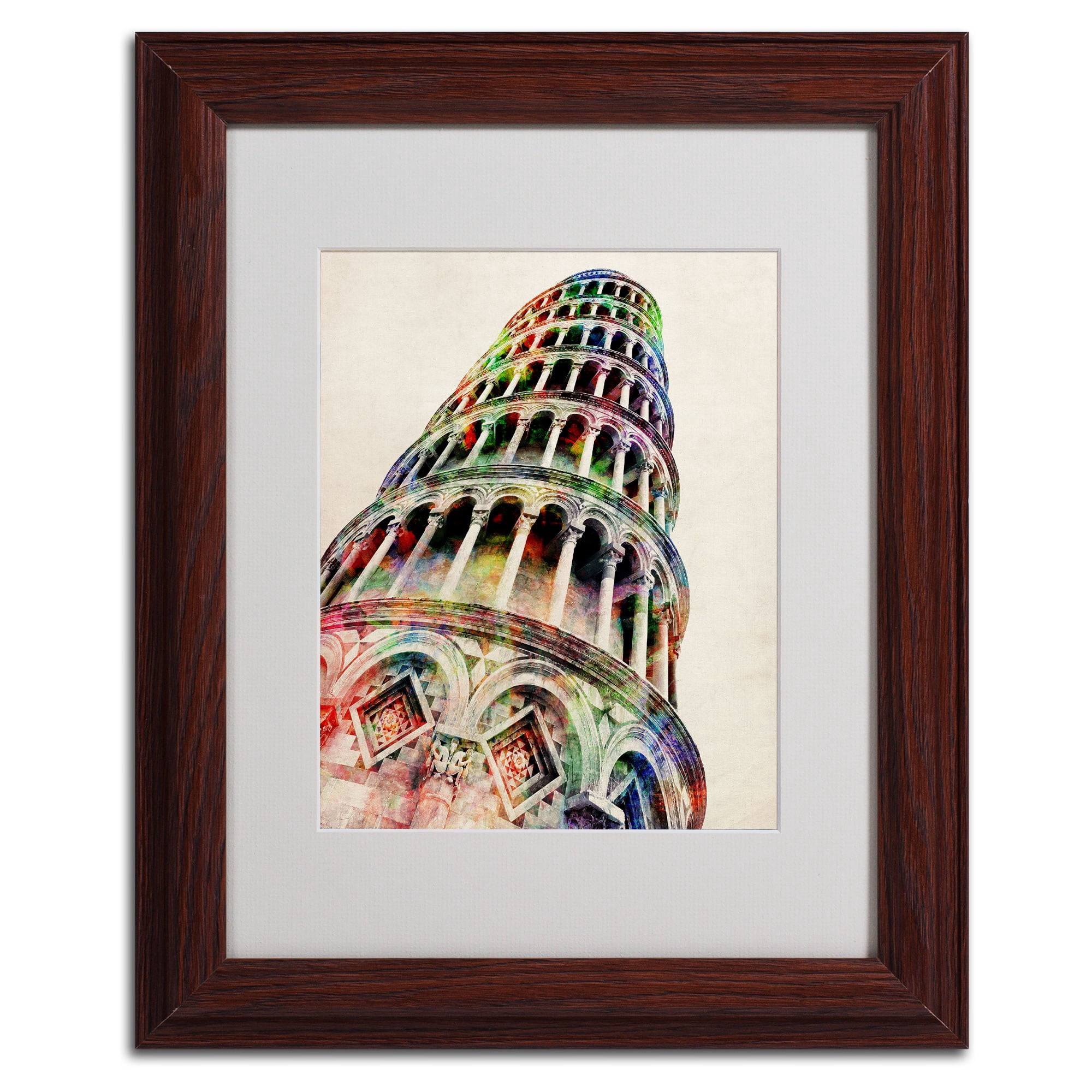 Trademark Art 'Leaning Tower Pisa' Matted Framed Art by Michael Tompsett