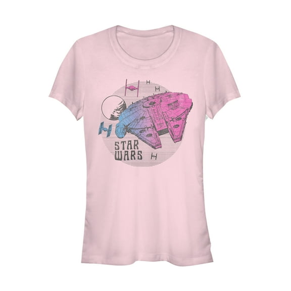 Girl's Star Wars: The Rise of Skywalker Ombre Millennium Falcon  Graphic Tee Light Pink X Small