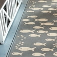 thumbnail image 3 of SAFAVIEH Courtyard Trena Fishes Indoor/Outdoor Runner Rug, Dark Grey/Beige, 2'3" x 6'7", 3 of 6