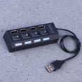 thumbnail image 5 of Portátil USB HUB 4 puertos USB 2.0 Datos de alta velocidad Hub Divisor USB para Windows XP / VISTA 7 8 10 PC portátil PC Ordenador (negro), 5 of 5