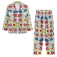 thumbnail image 5 of Garronmavis Flower Women 2 Piece Floral Pajama Set Button Down Long Sleeve Loungewear Soft Pj Lounge Sets Classic Notch Collar Sleepwear with Pockets, 5 of 7