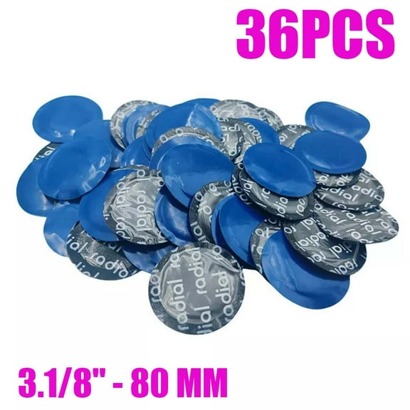 Large Round 3 1/8" 80 mm Rubber Radial Tire Repair Patch - USA - 36 Pack