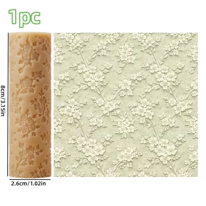 Small Flower Texture Embossed Polymer Clay Texture Roller - an essential tool for pottery, sculpture and craft design