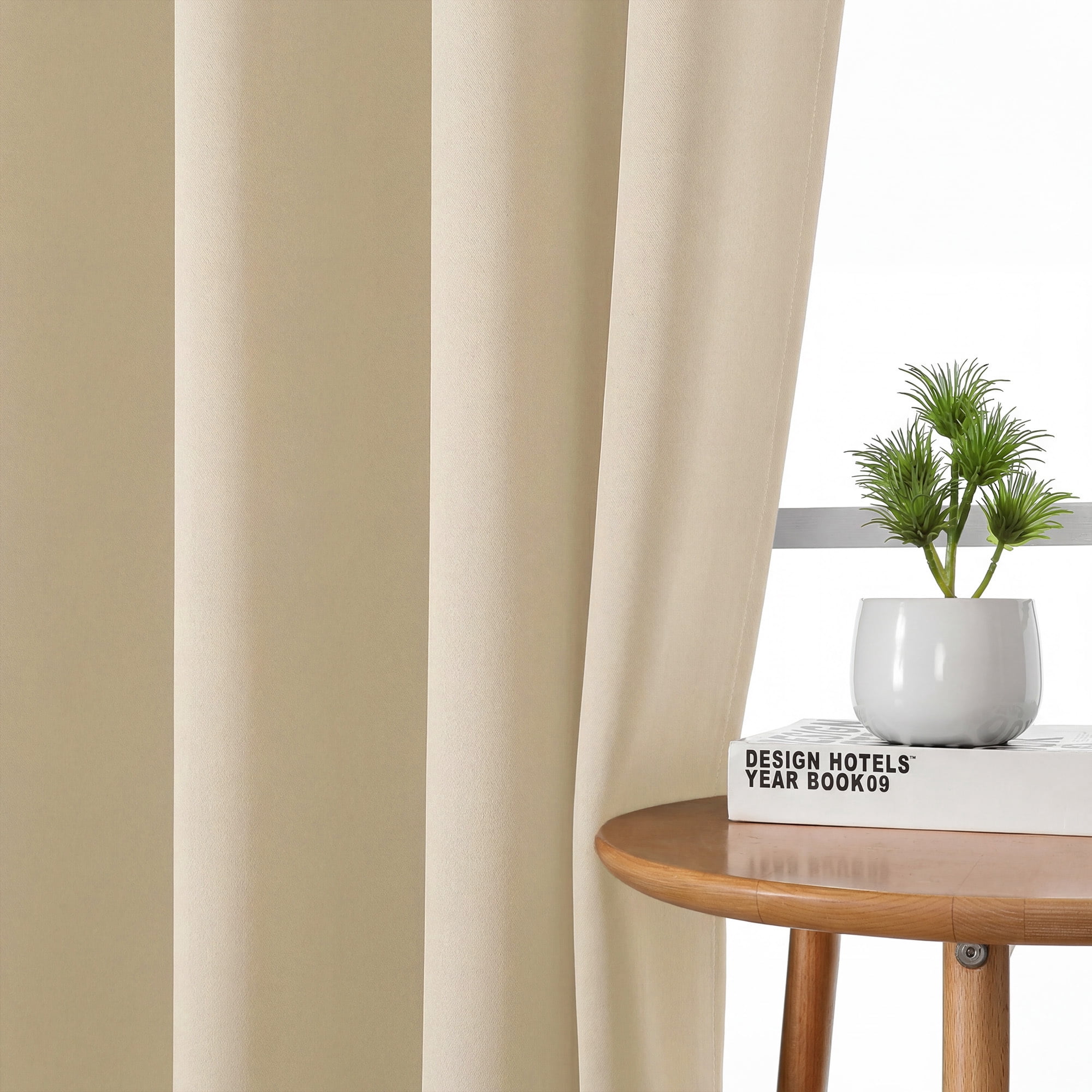 MKHILL Aether 40x84 Blackout Curtains Biscotti Beige 2 Panels, 84 Inch Floor Length Panels for Living Room Bedroom, Thermal Insulated Drapes, Each 40" W x 84" L