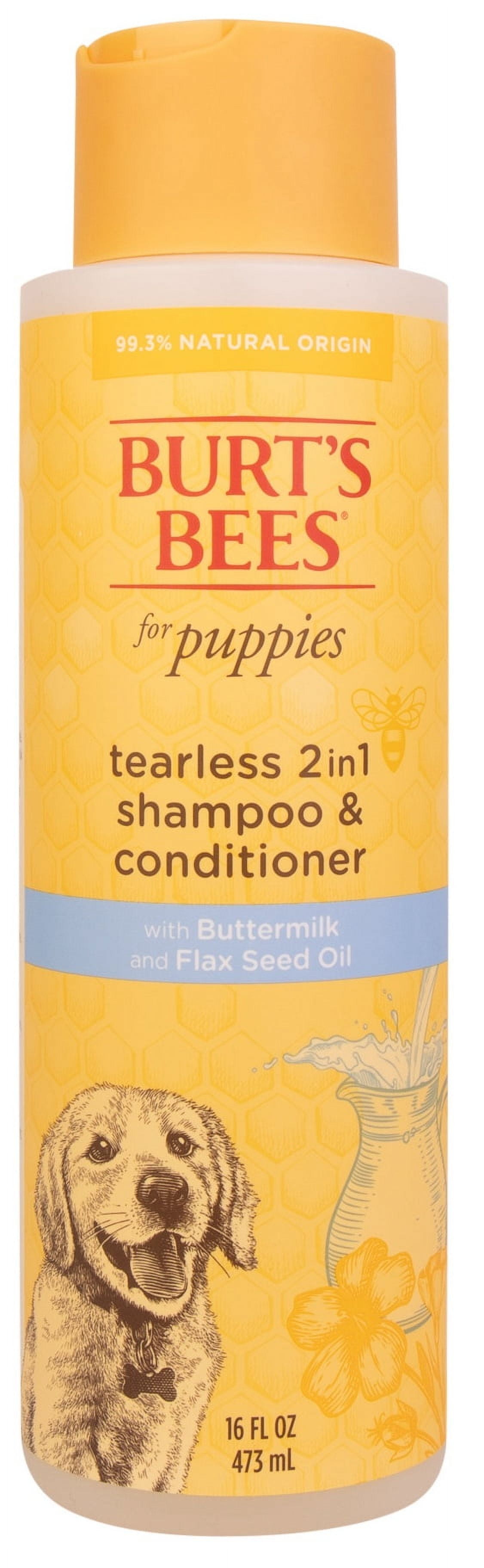 (3 pack) Burt's Bees Natural Pet Care Tearless 2 -1 Dog Puppy Shampoo Conditioner Buttermilk and Linseed Oil