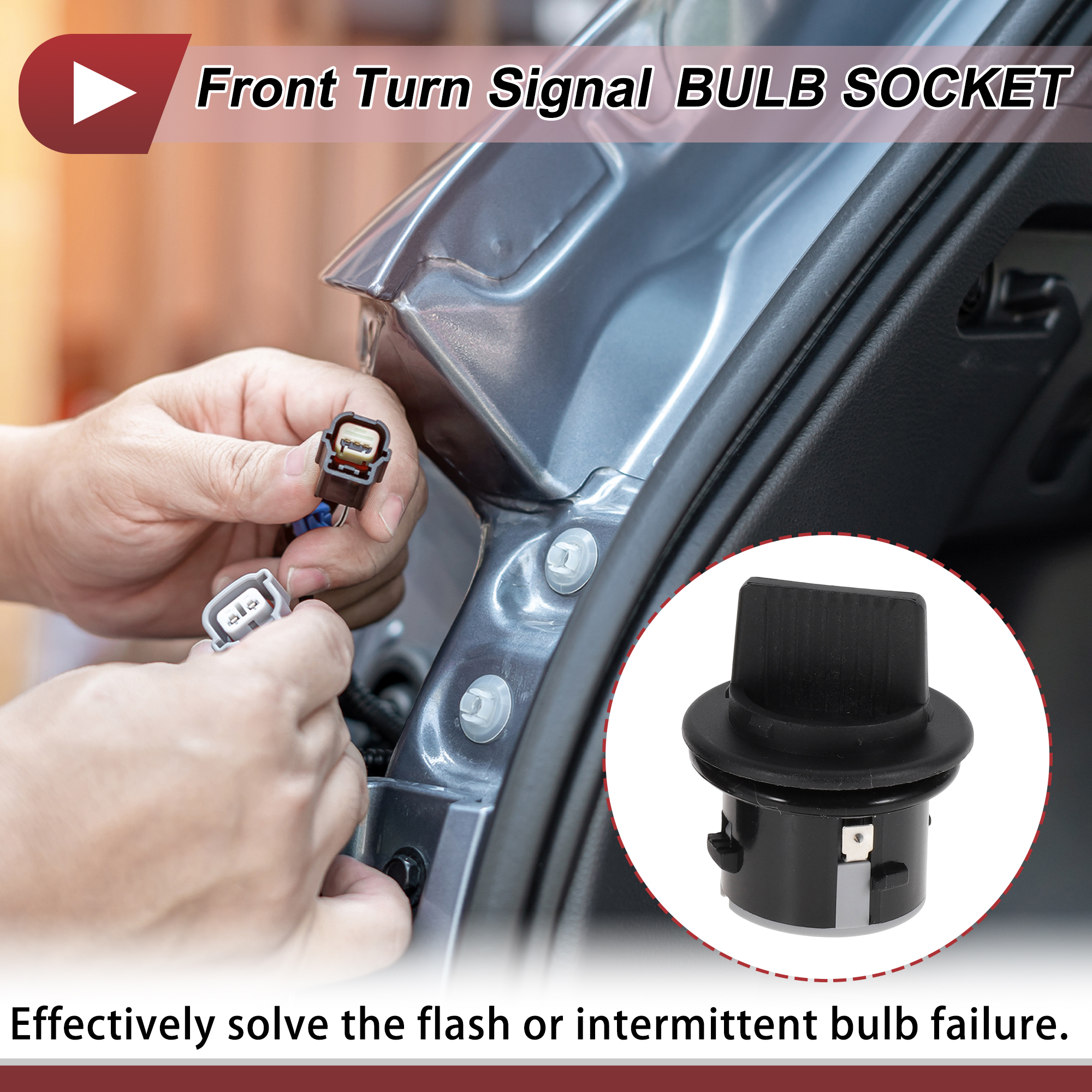 Unique Bargains Front Turn Signal Light Socket for Hyundai Santa Fe 2013-2016