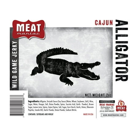 Meat Maniac Cajun Alligator Jerky (2oz) (Best Way To Cook Alligator Meat)