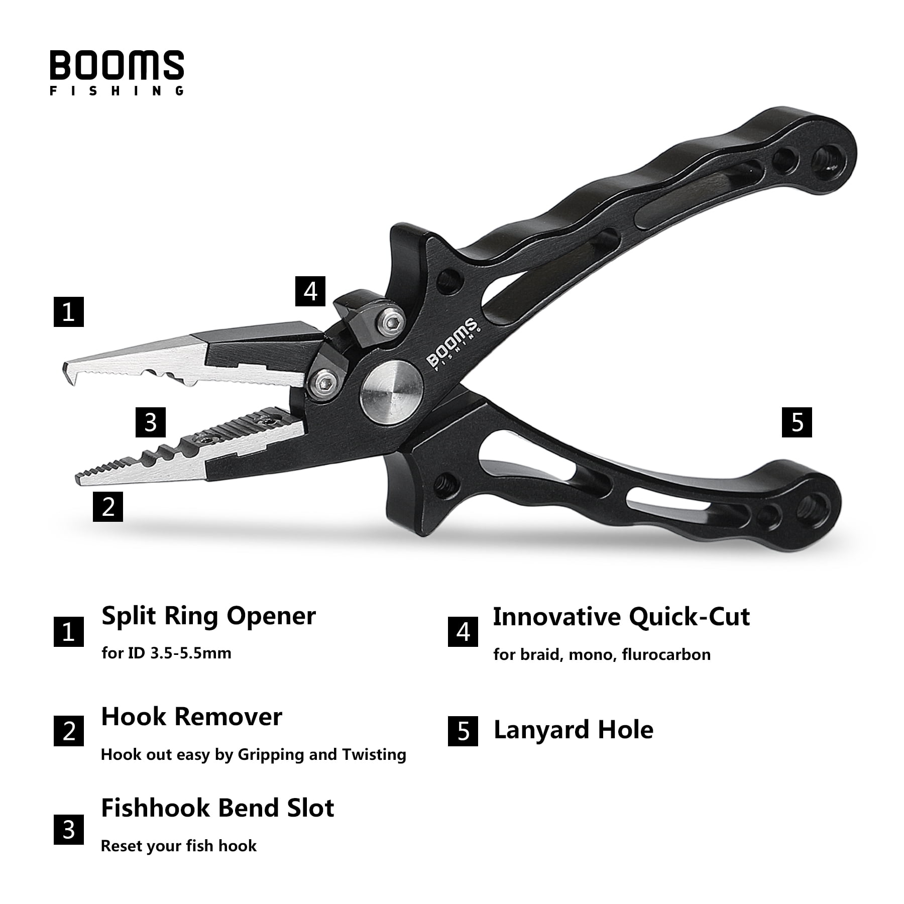Booms Fishing X07 Quick-Cut Fishing Pliers Saltwater with Lanyard Booms Fishing X07 Quick-Cut Fishing Pliers Saltwater with Lanyard