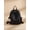 Black , variant on Back to School Lightweight Water Resistant Oxford Backpack, Multi Pocket Pom Pom Student Shoulder Bag for Women, Khaki