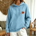 thumbnail image 2 of Kaondbfi Womens Football Embroidered Hoodie Casual Hooded Sweatshirt Long Sleeve Pullover Tops for Football Fans Fall Essentials Clothes, 2 of 7