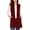 Wine, variant on Women's Sleeveless Work Blazer Vest Cardigan Collared Solid Color Long Jacket with Pockets