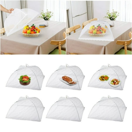 Set of 6 Pop Up Food Covers Mesh Screen Outdoor Picnic BBQ Tent Bug Protector