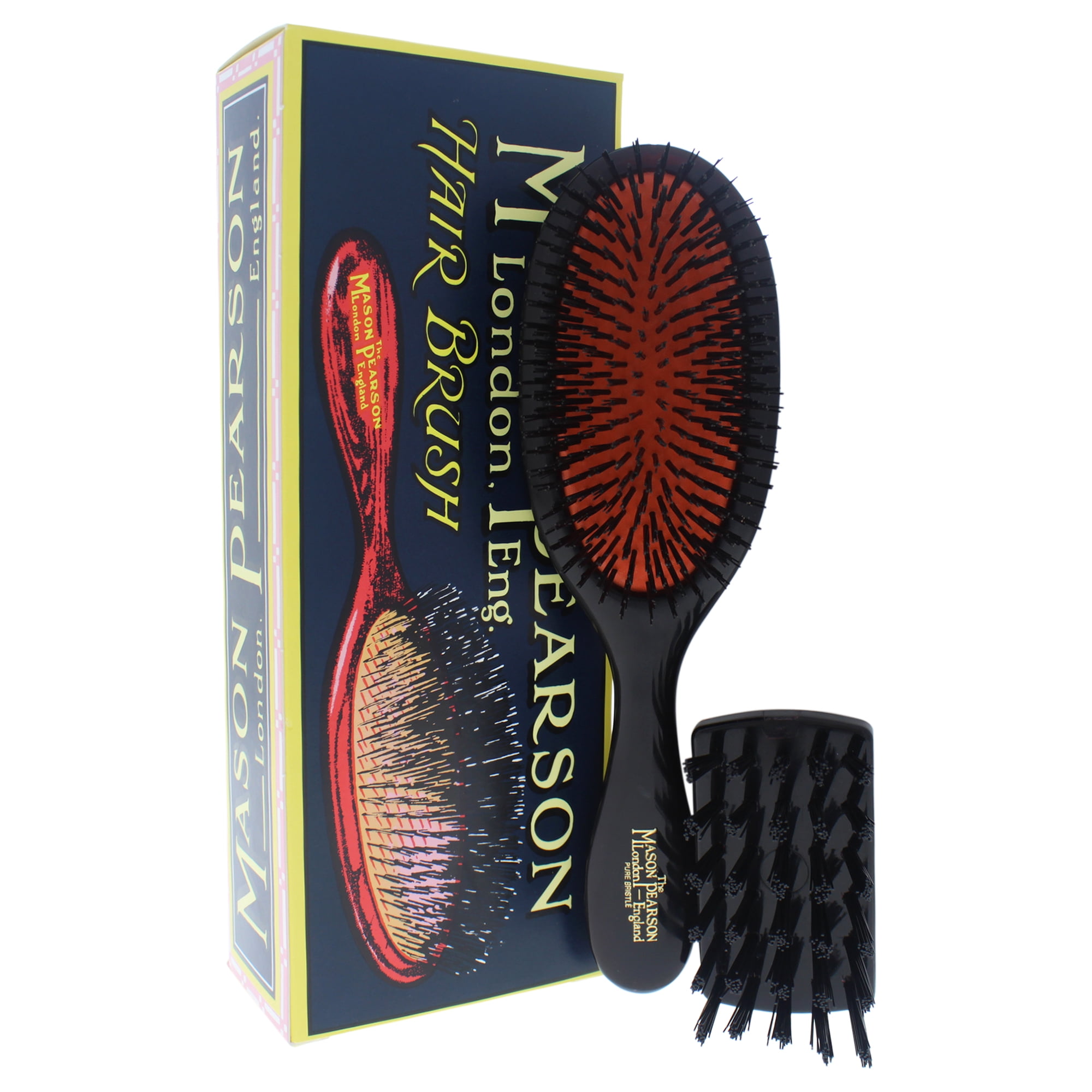 Mason Handy Boar Bristle 10" Oval Cushion Hair Brush Cleaning Brush, Black, 2 Piece - Walmart.com