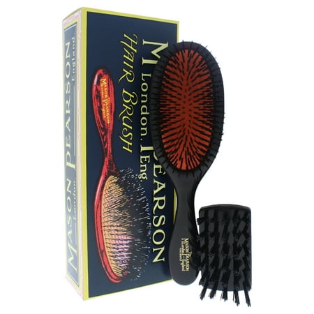 Mason Pearson Handy Bristle Brush - B3 Dark Ruby - 2 Pc Hair Brush and Cleaning