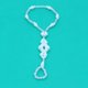 thumbnail image 4 of Tobillero con cuerda elástica de perlas de imitación, con diamantes de imitación, estrellas de mar y adornos de diamantes de imitación para el pie, adornos para traje de color turquesa azul, 4 of 6